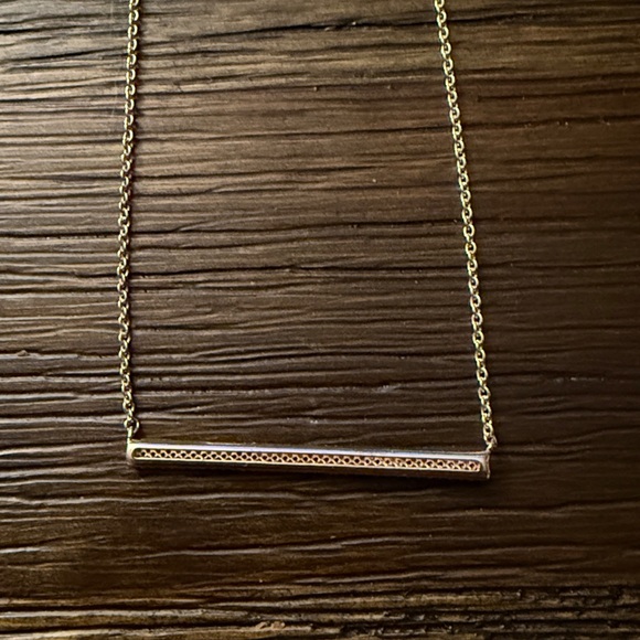 Express Rose Gold Tone Crystal Bar Necklace - Picture 8 of 10